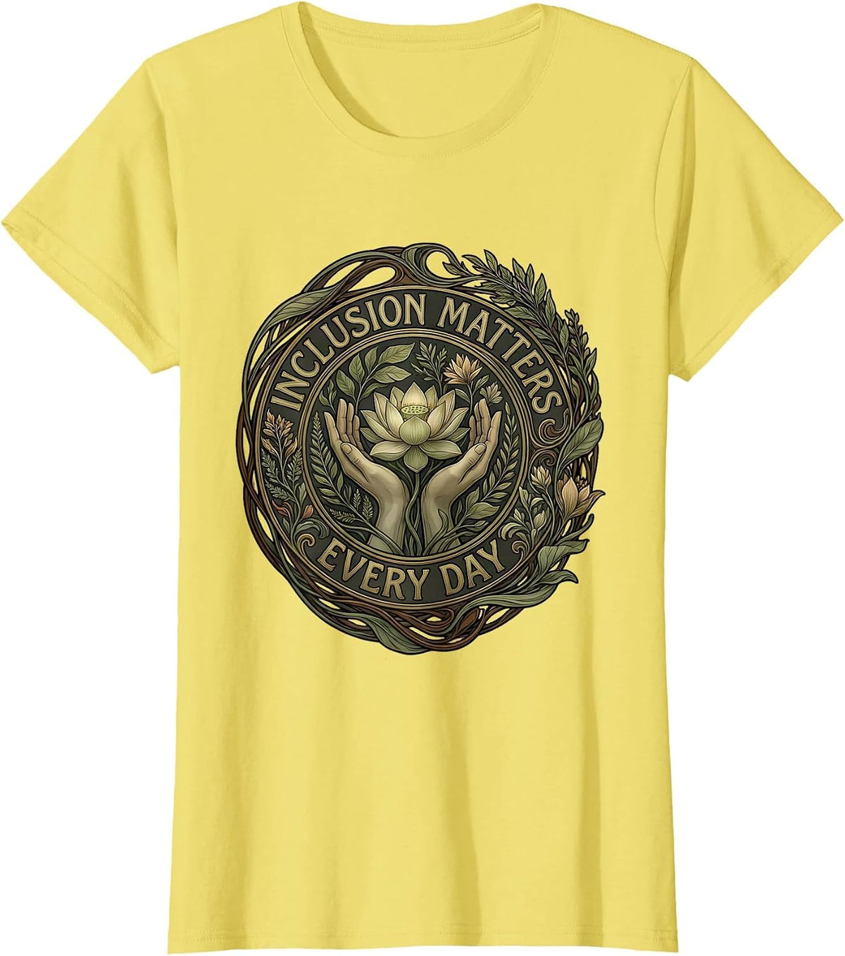 Women's Inclusion Matters Every Day Special Education Tee T-Shirt - Lemon Yellow