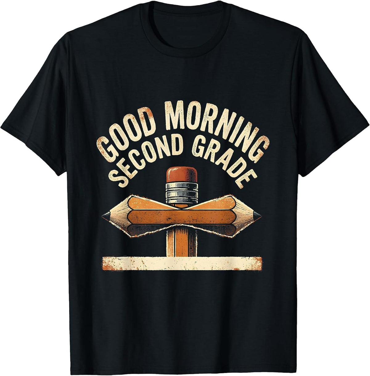 Men's Good Morning, Second Grade Cute Coquette Bow Back to School T-Shirt - Black