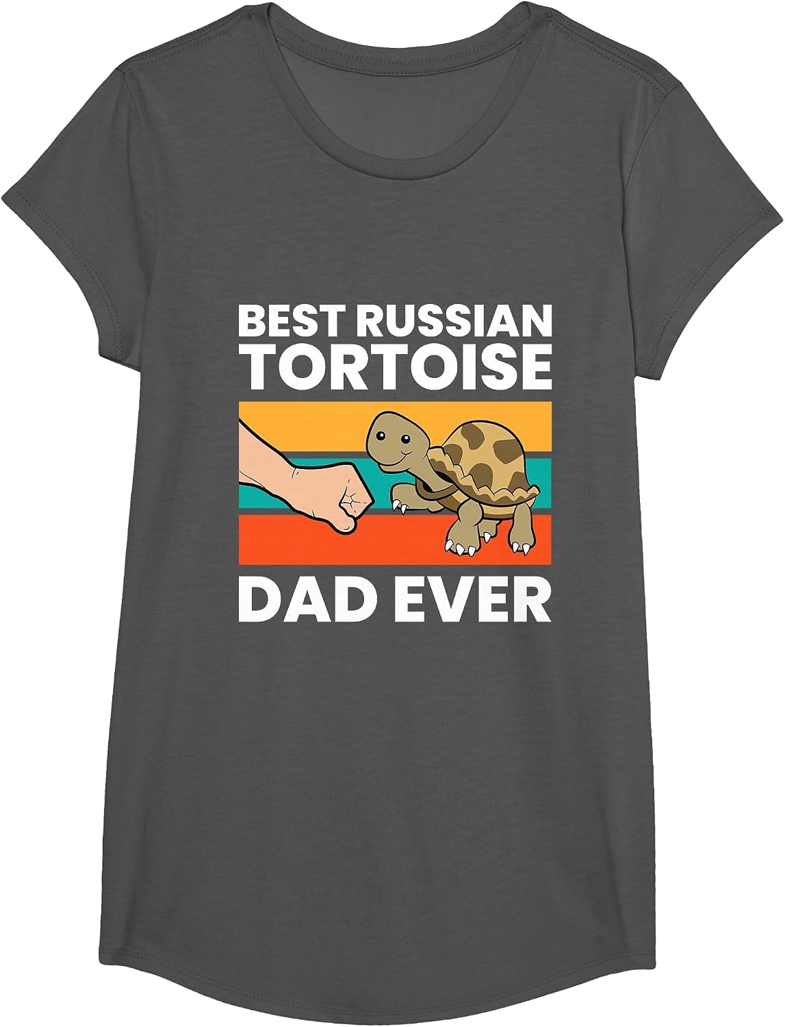 Best Russian Tortoise Dad Ever T-Shirt - Girls Asphalt Grey