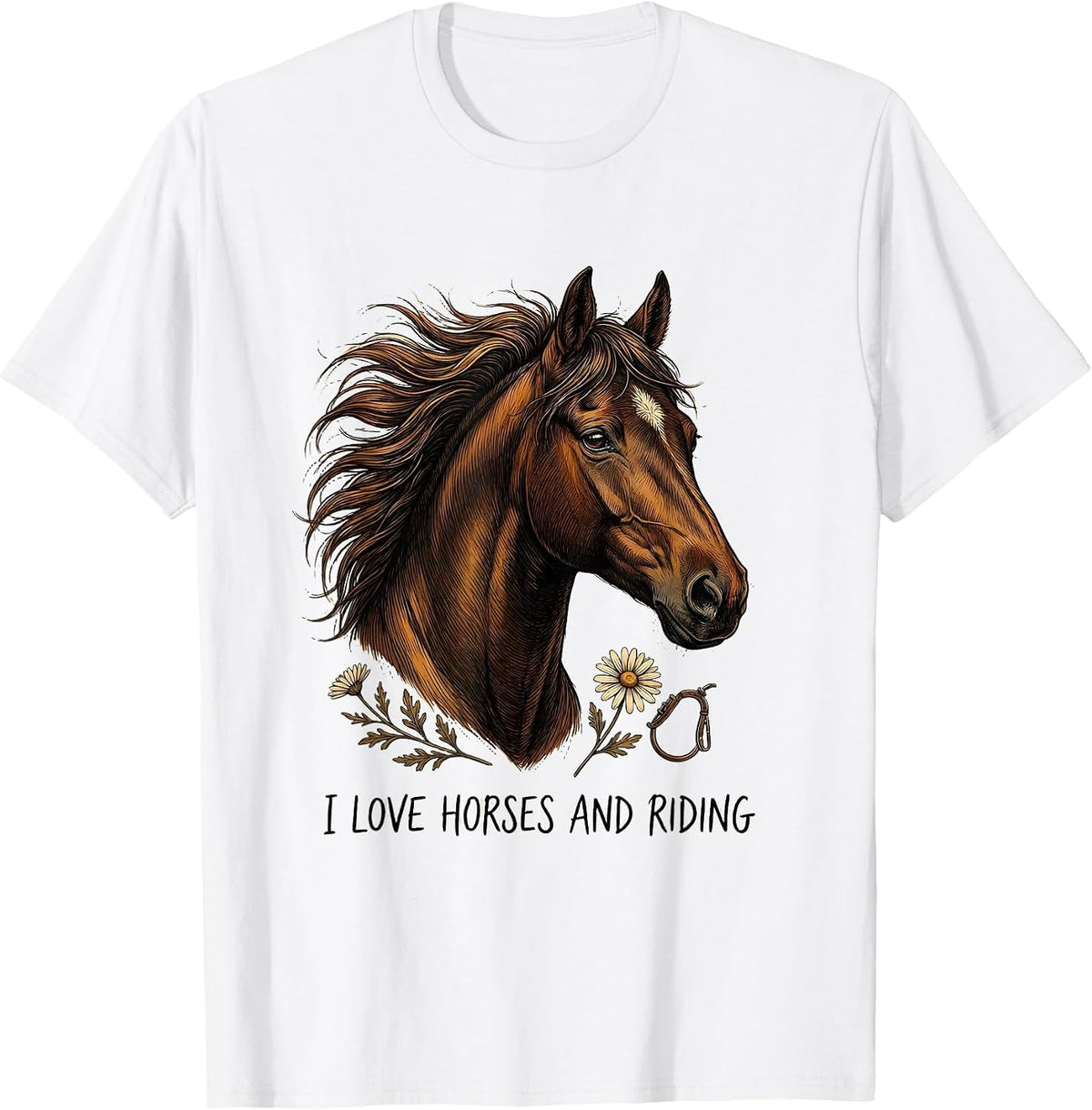 Men's I Love Horses And Riding Warm Horse Lover Gift T-Shirt - White