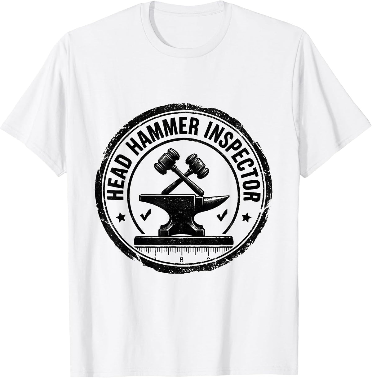 Men's Head Hammer Inspector Funny Blacksmith Forge Hobbyist Gift T-Shirt - White