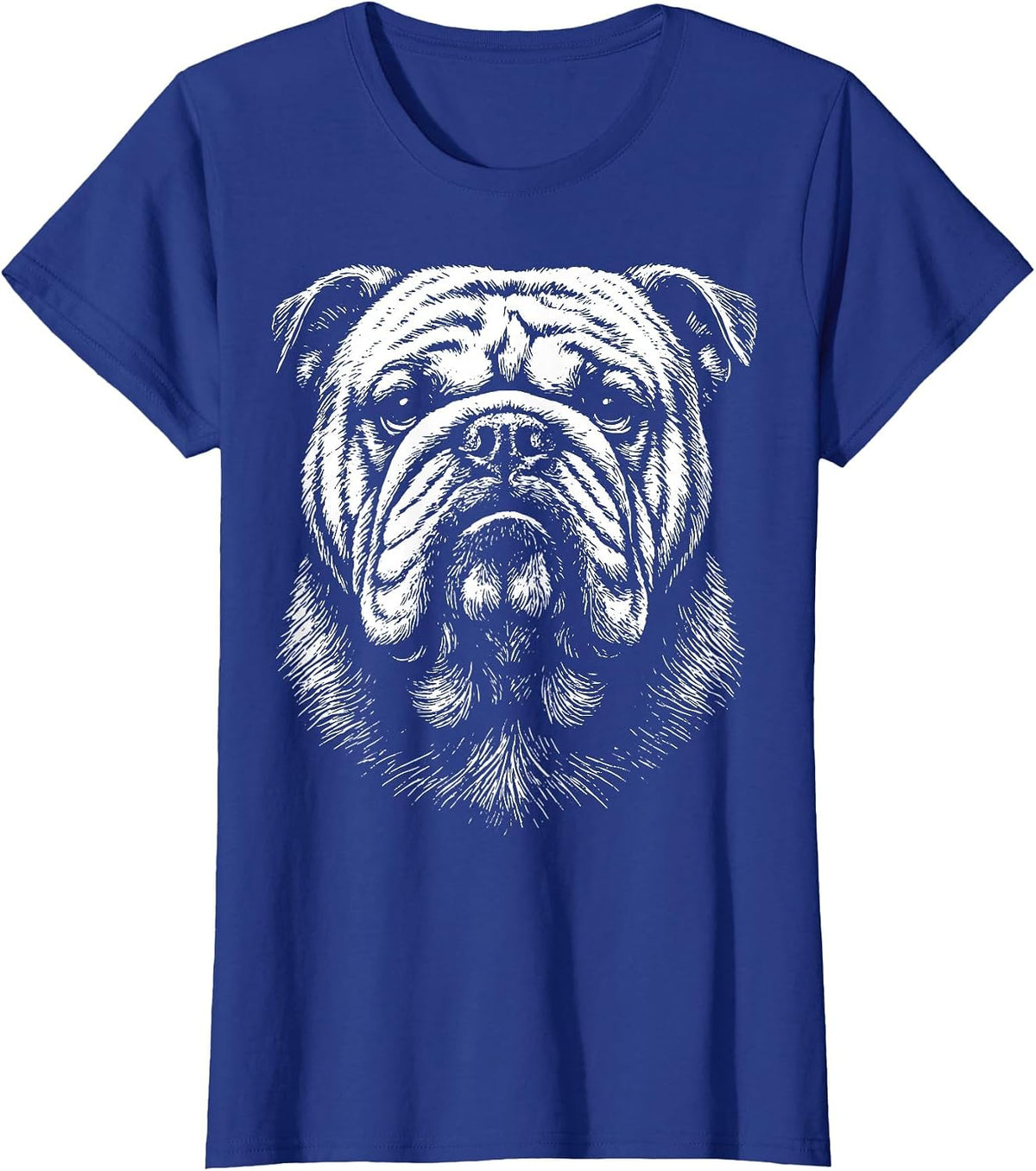Bulldog Illustration T-Shirt - Royal Blue