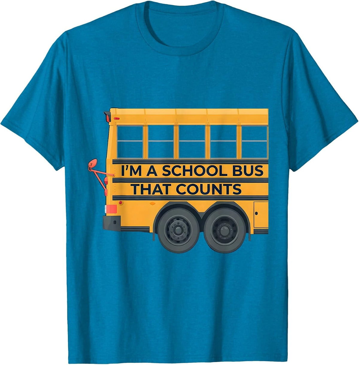 I'm A School Bus That Counts Funny Halloween Costume Bus T-Shirt - Sapphire Blue