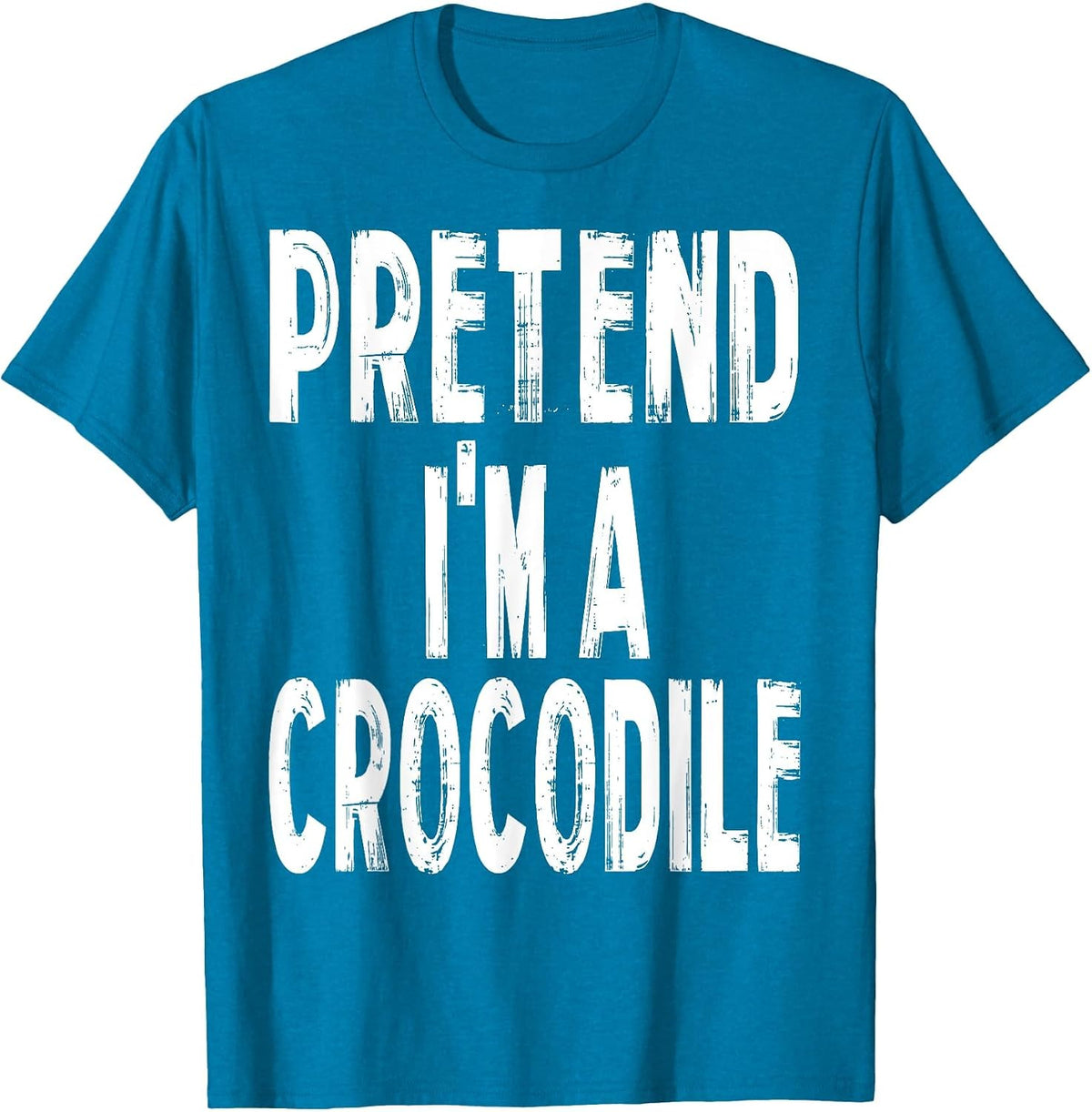 Pretend I'm A Crocodile Easy Halloween Costume T-Shirt - Sapphire Blue