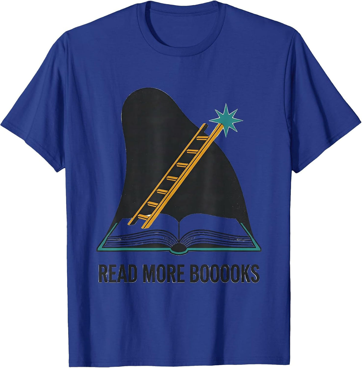 Read More Booooks Midcentury Modern Ghost Book Lover T-Shirt - Royal Blue