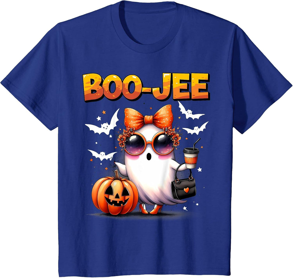 Funny Boo-JEE Ghost Halloween Boo JEE Ghost Spooky Season T-Shirt - Royal Blue