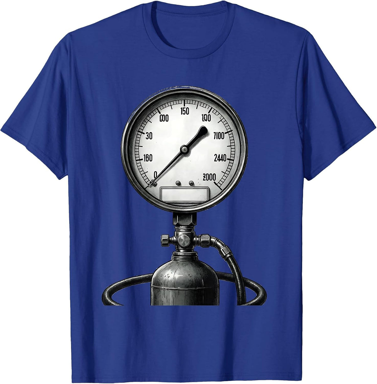 Manifold Gauge Body HVAC Technician Charging Humor T-Shirt - Royal Blue