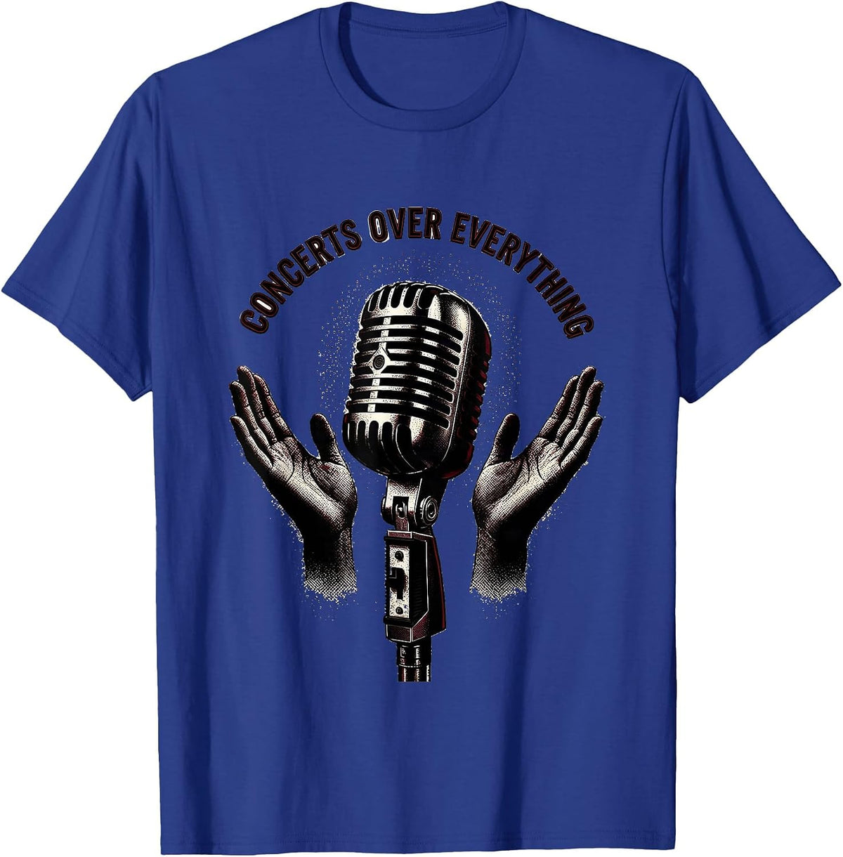 Concerts Over Everything Music Lover Design T-Shirt - Royal Blue