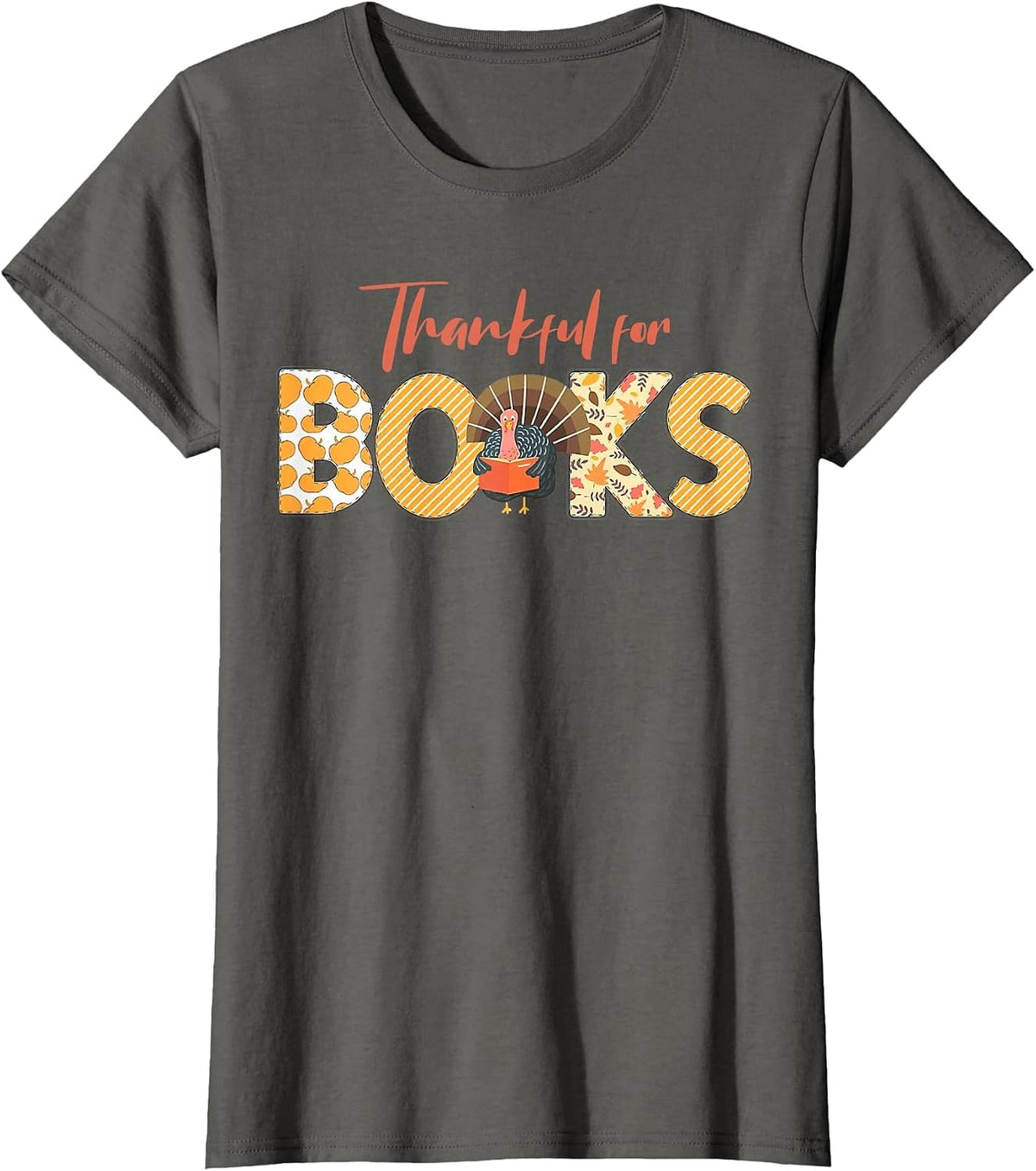 Science of Reading ELA Teachers Thankful for Books T-Shirt - Asphalt Grey
