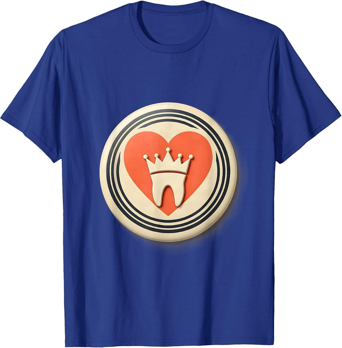 Men's Sealed Dental Tooth Badge Midcentury Modern Valentine T-Shirt - Royal Blue