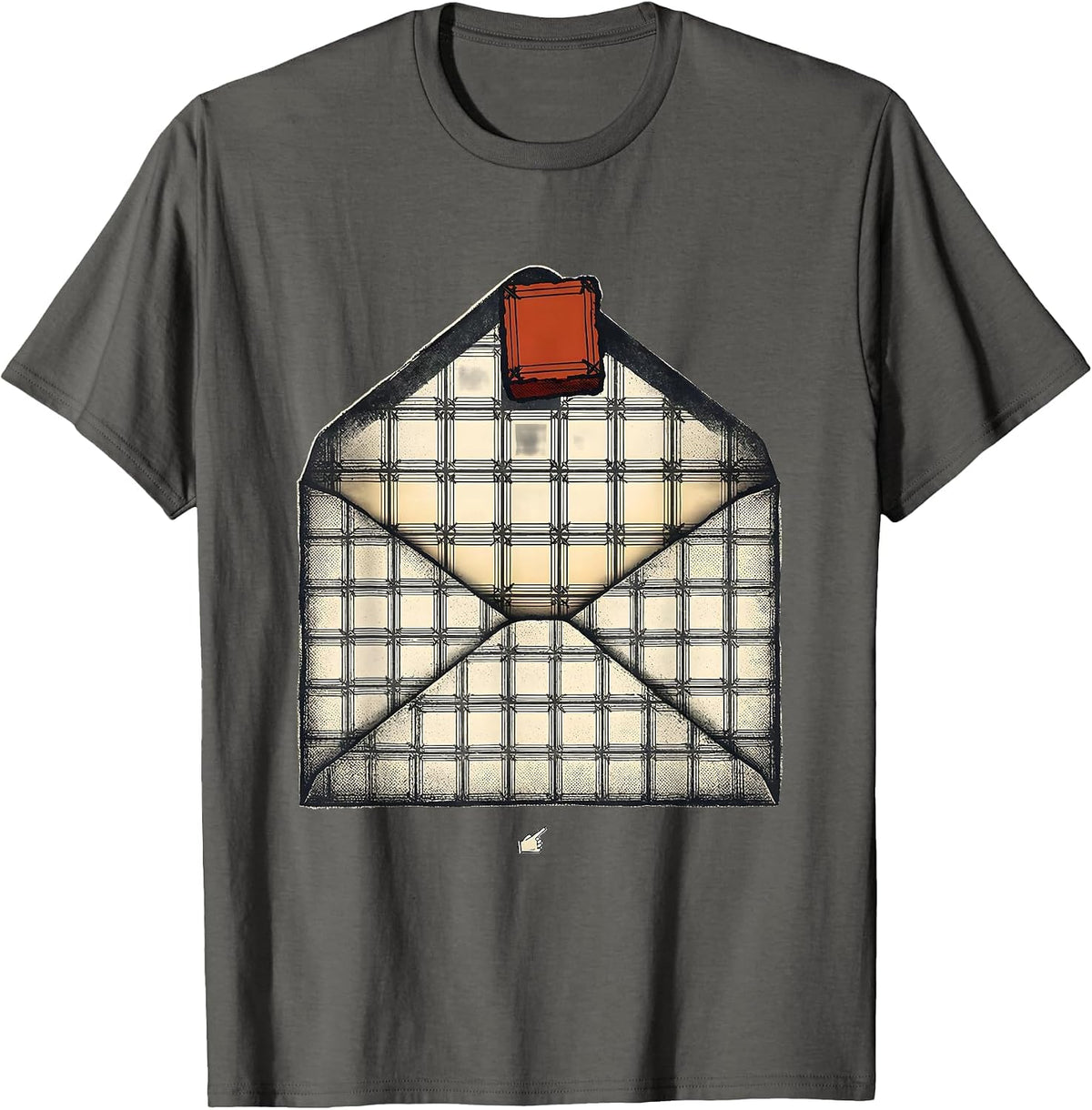 Men's Periodic Table Envelope Wood Type Letterpress Science Humor T-Shirt - Asphalt Grey