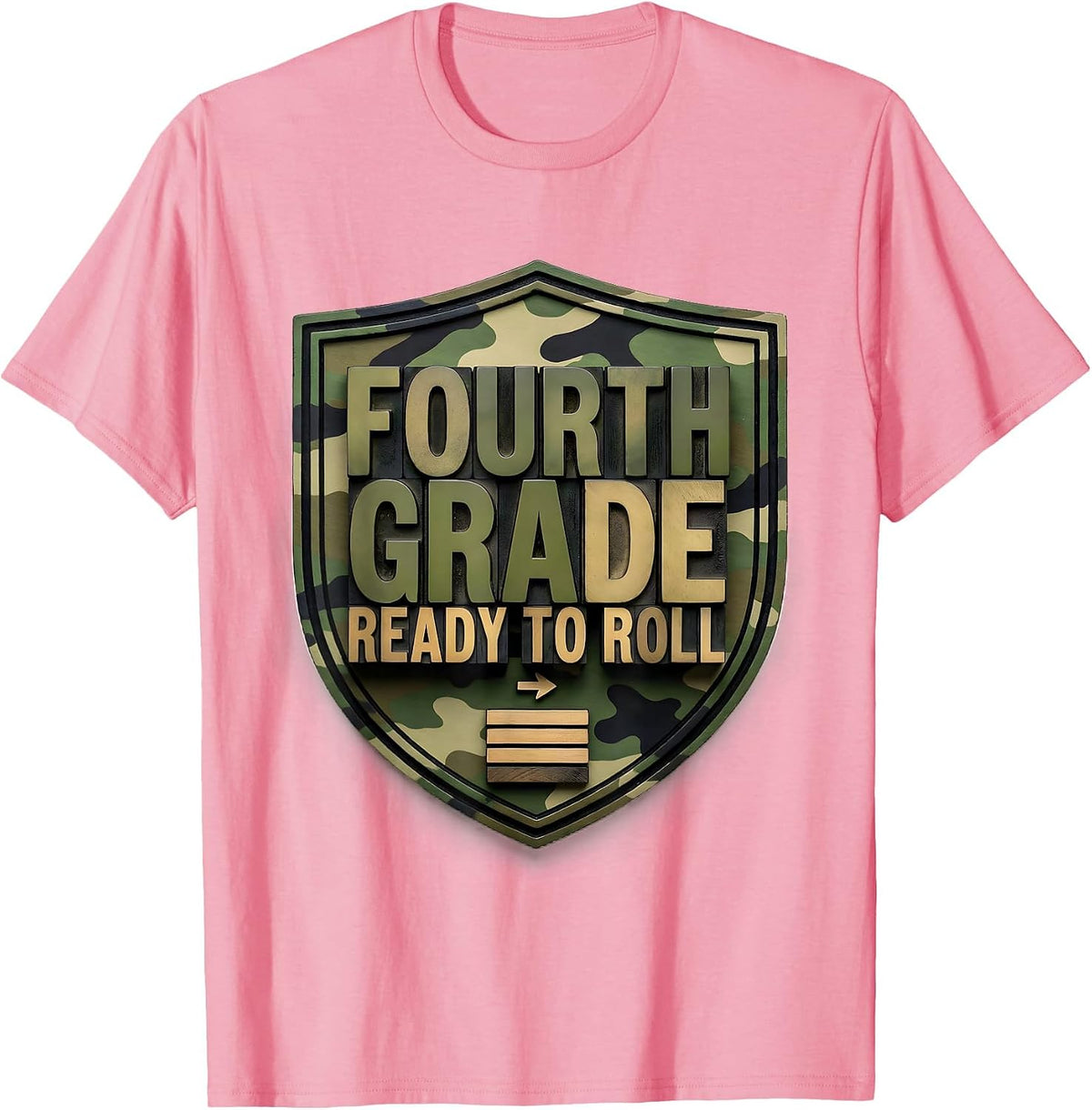 Men's Fourth Grade Ready To Roll Camo Back To School Boys T-Shirt - Pink