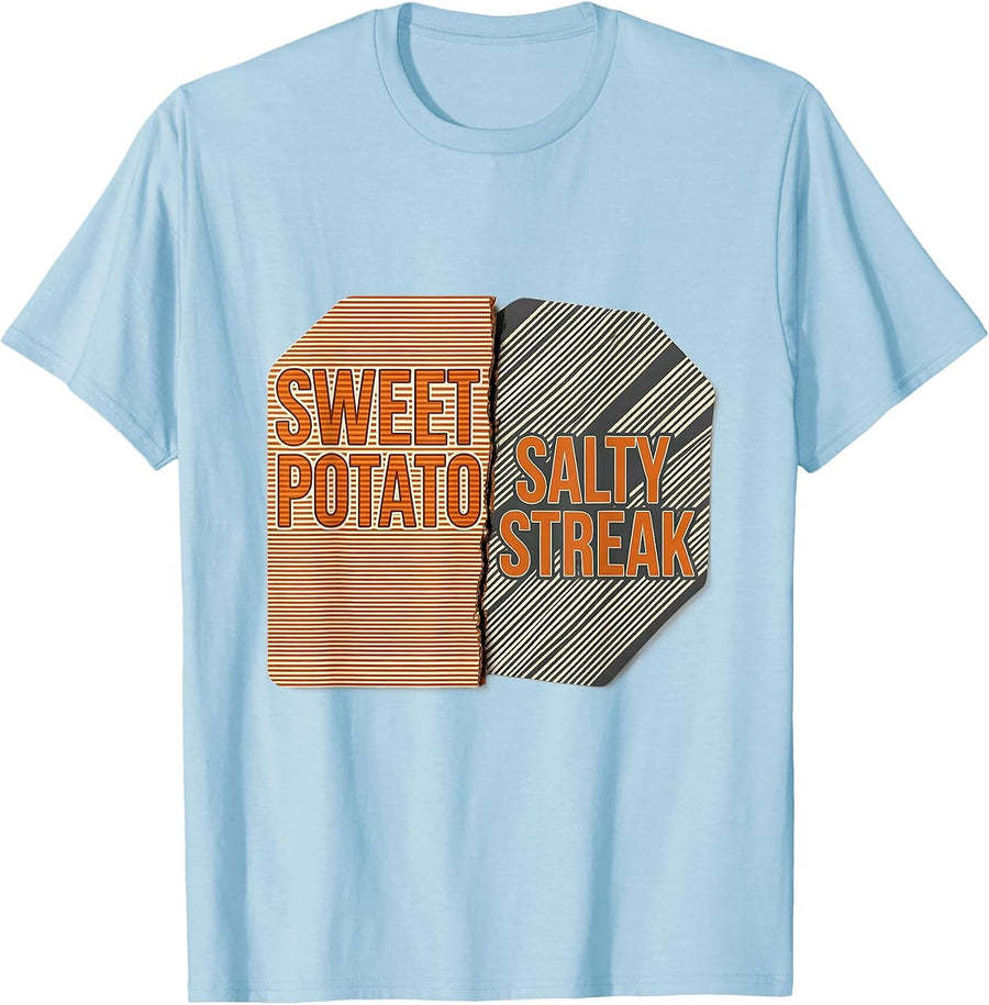 Men's Sweet Potato, Salty Streak Funny Couples Thanksgiving T-Shirt - Baby Blue