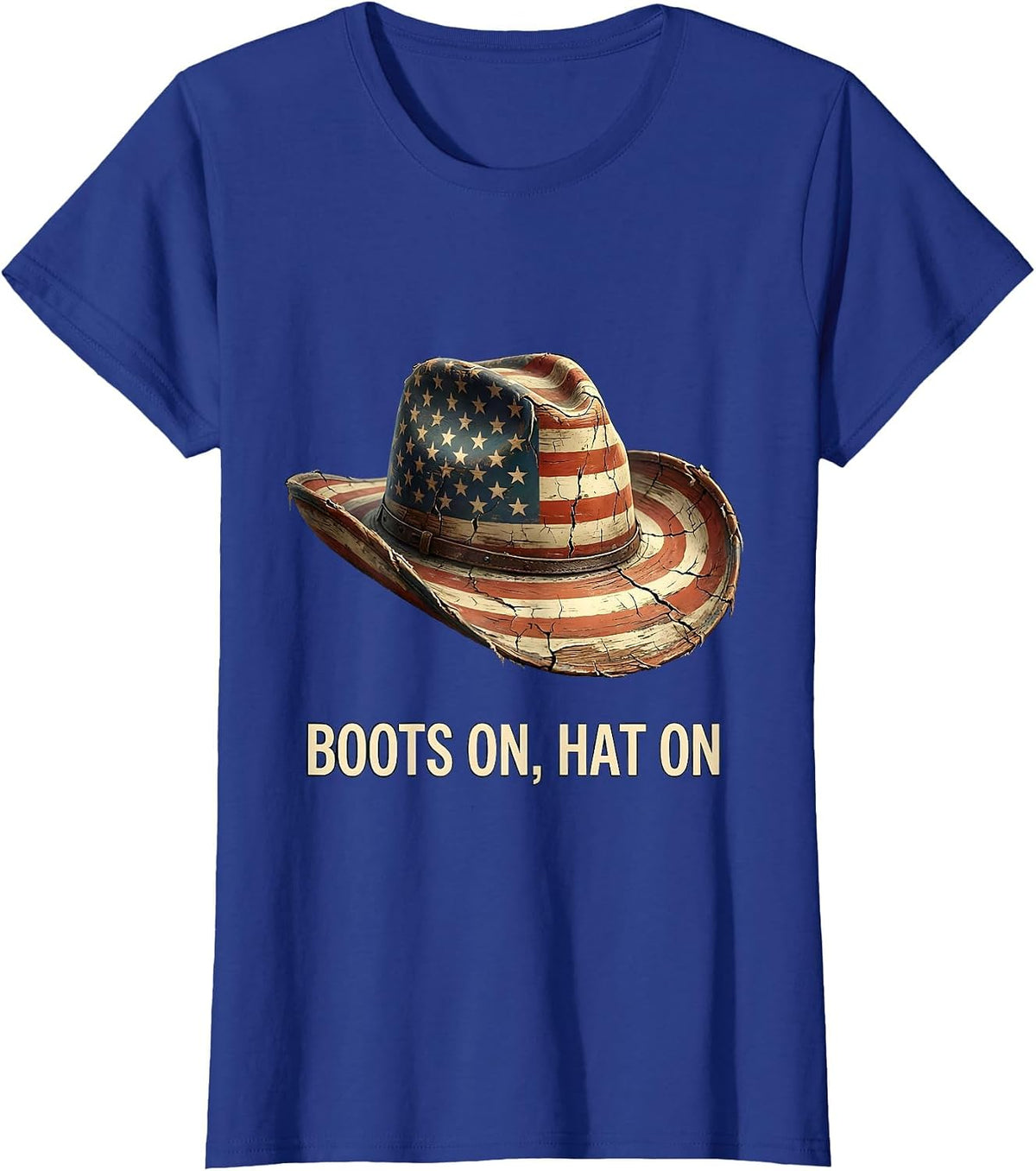 Women's Boots On Hat On Cowboy Life Design T-Shirt - Royal Blue