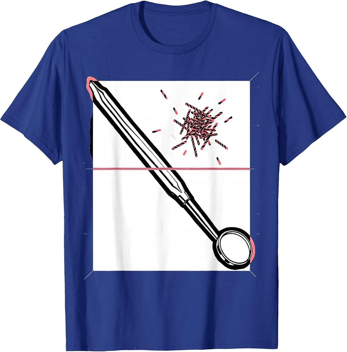 Dental Explorer Christmas Dentist Novelty Humor T-Shirt - Royal Blue