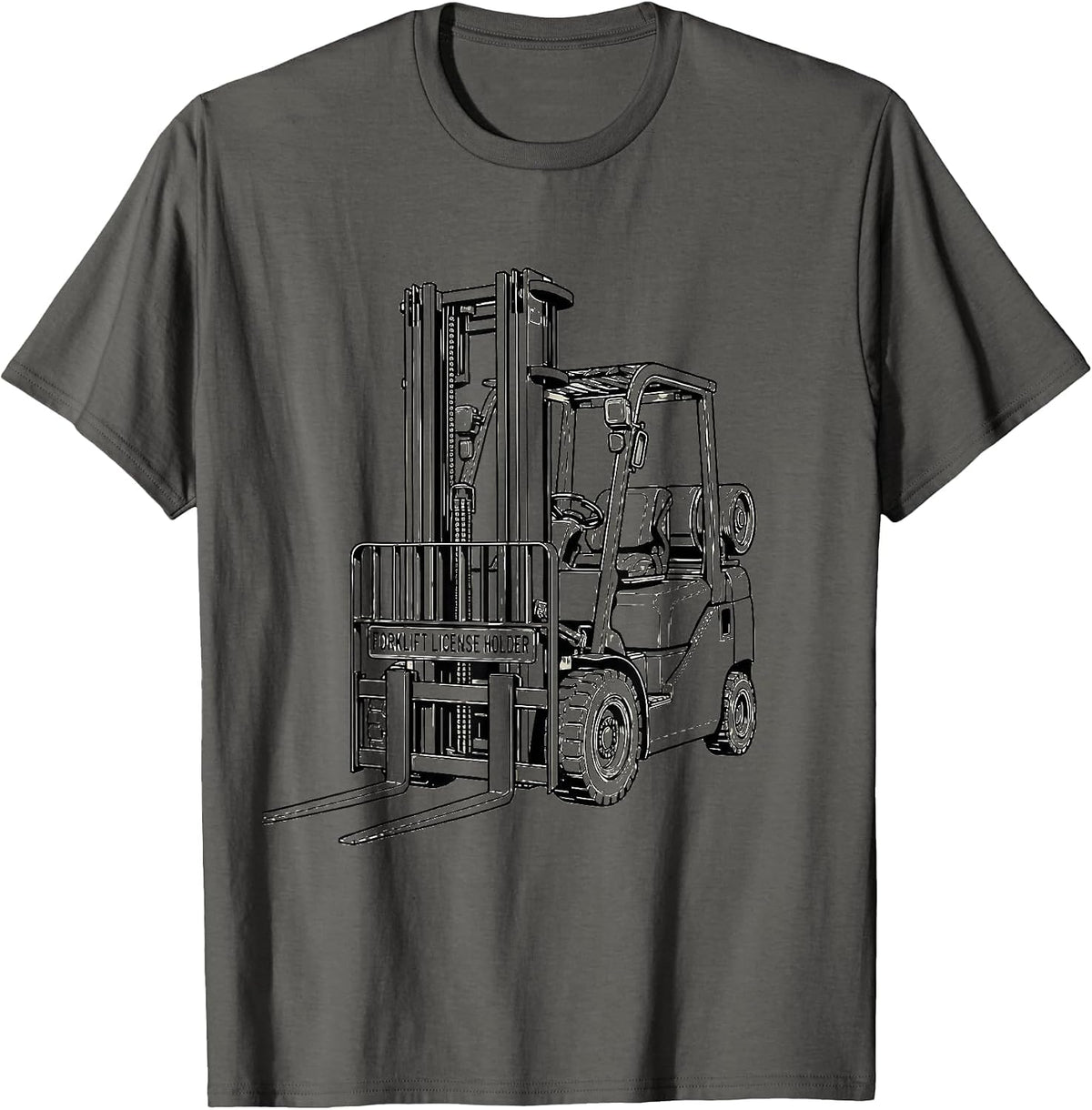 Men's Forklift License Holder Funny Forklift Operator Warehouse T-Shirt - Asphalt Grey