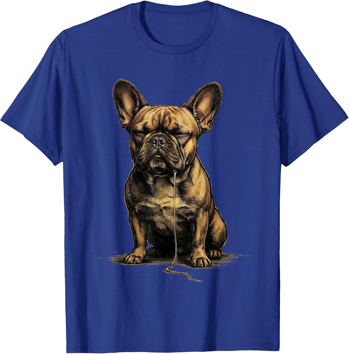 French Bulldog Bust Illustration Pet Lover Humor T-Shirt - Royal Blue