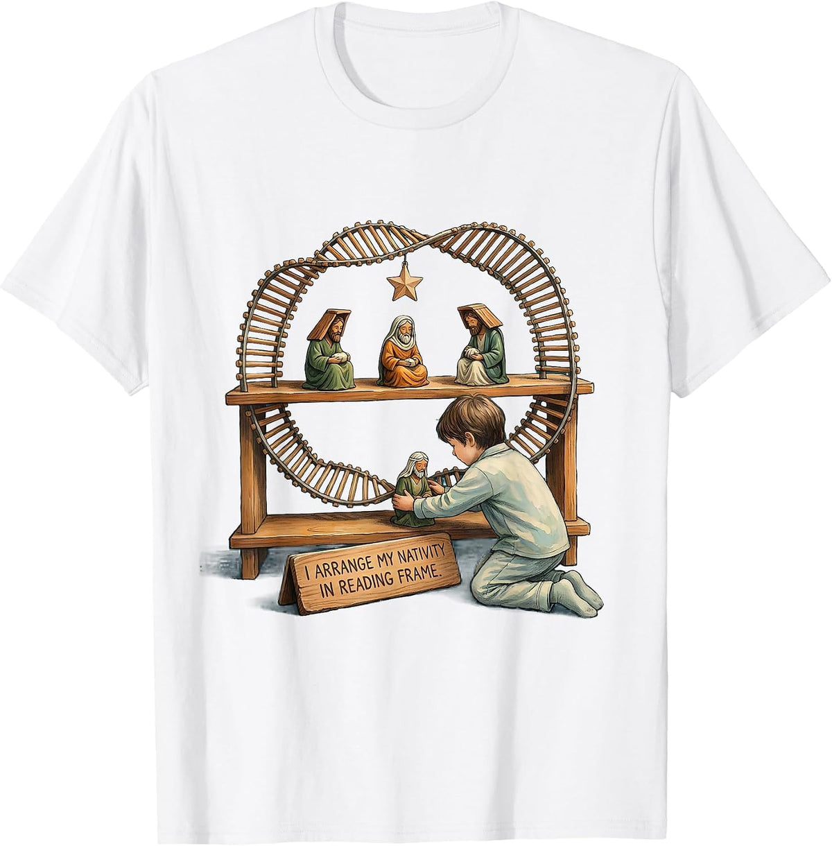 Men's I Arrange My Nativity In Reading Frame Funny Science Teacher T-Shirt - White