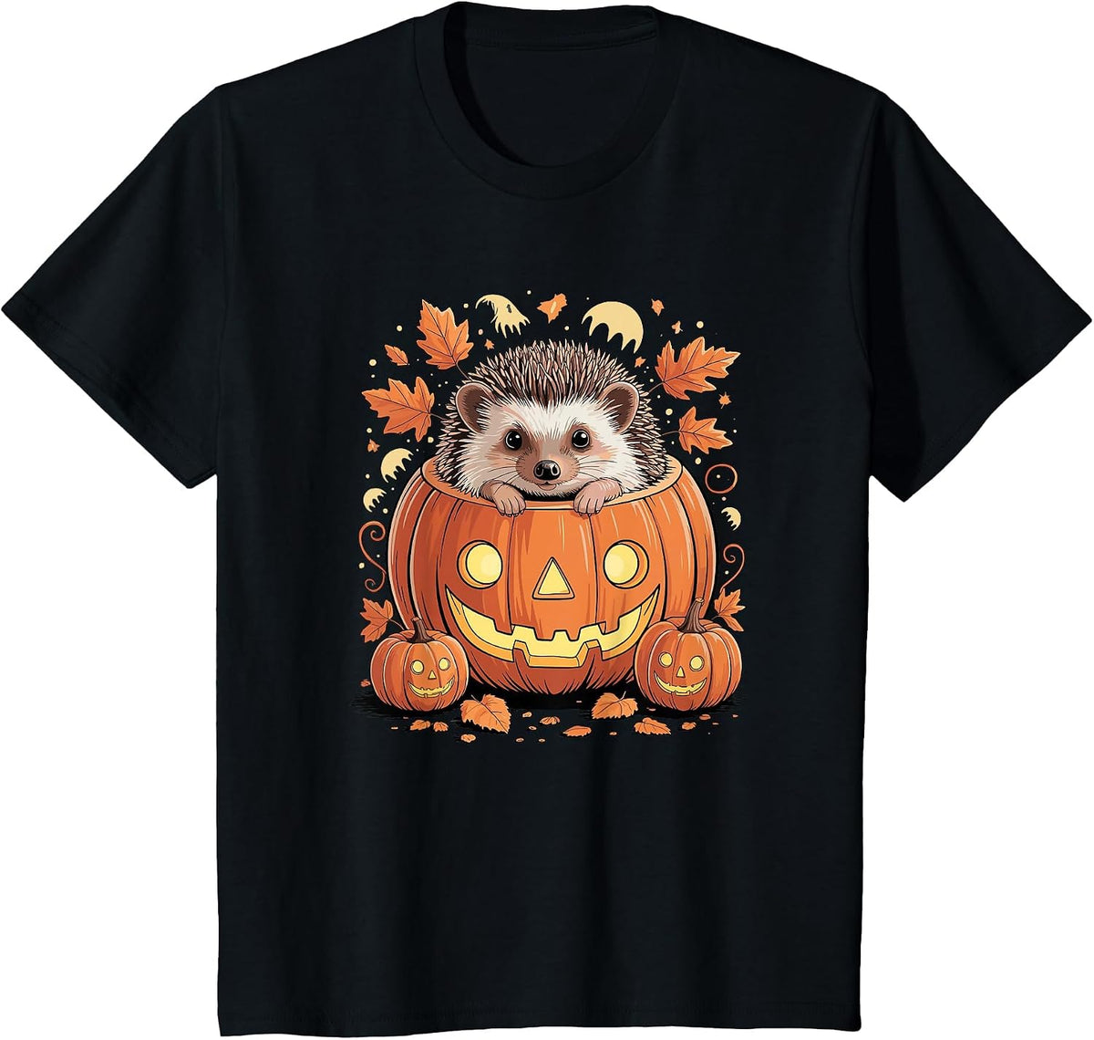Halloween Hedgehog Pumpkin Hedgehogs T-Shirt - Black