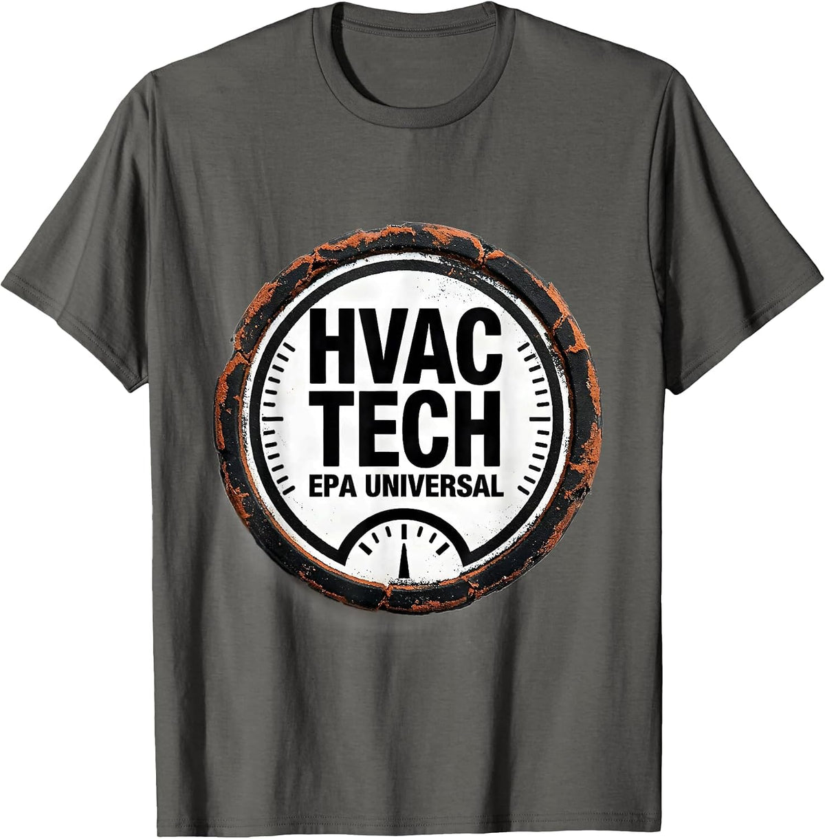 Men's HVAC Tech, EPA Universal Rubber Stamp Funny Tradesperson T-Shirt - Asphalt Grey