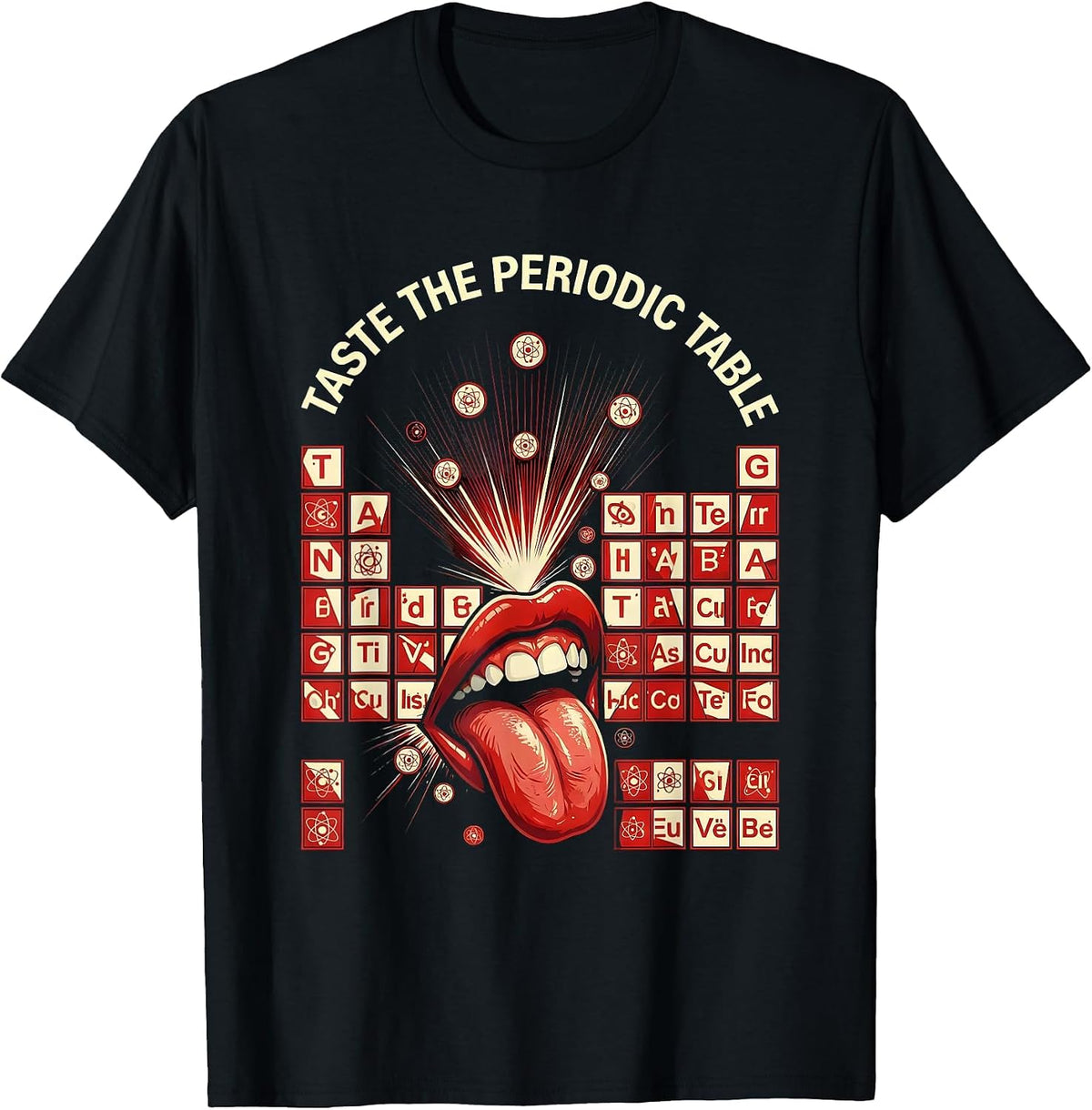 Men's Can I Lick It Periodic Table Science Design T-Shirt - Black