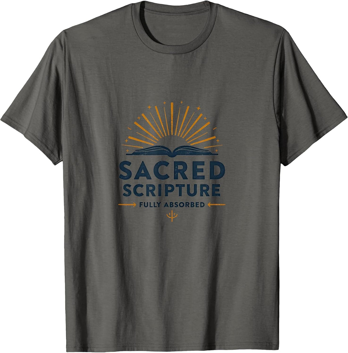 Sacred Scripture Fully Absorbed Bible Study Design T-Shirt - Asphalt Grey