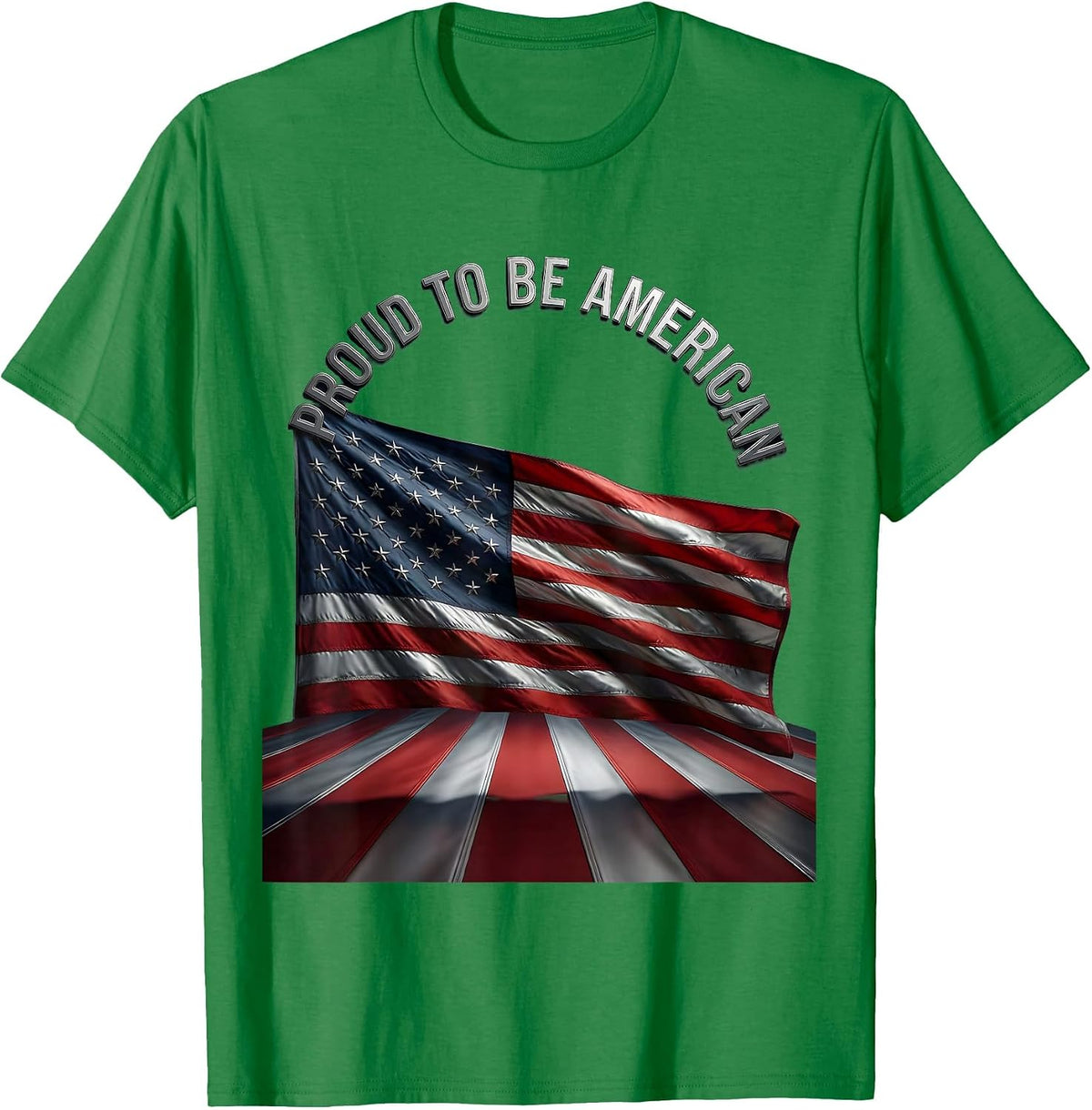 Men's Proud to Be American Flag Patriotic Design T-Shirt - Kelly Green