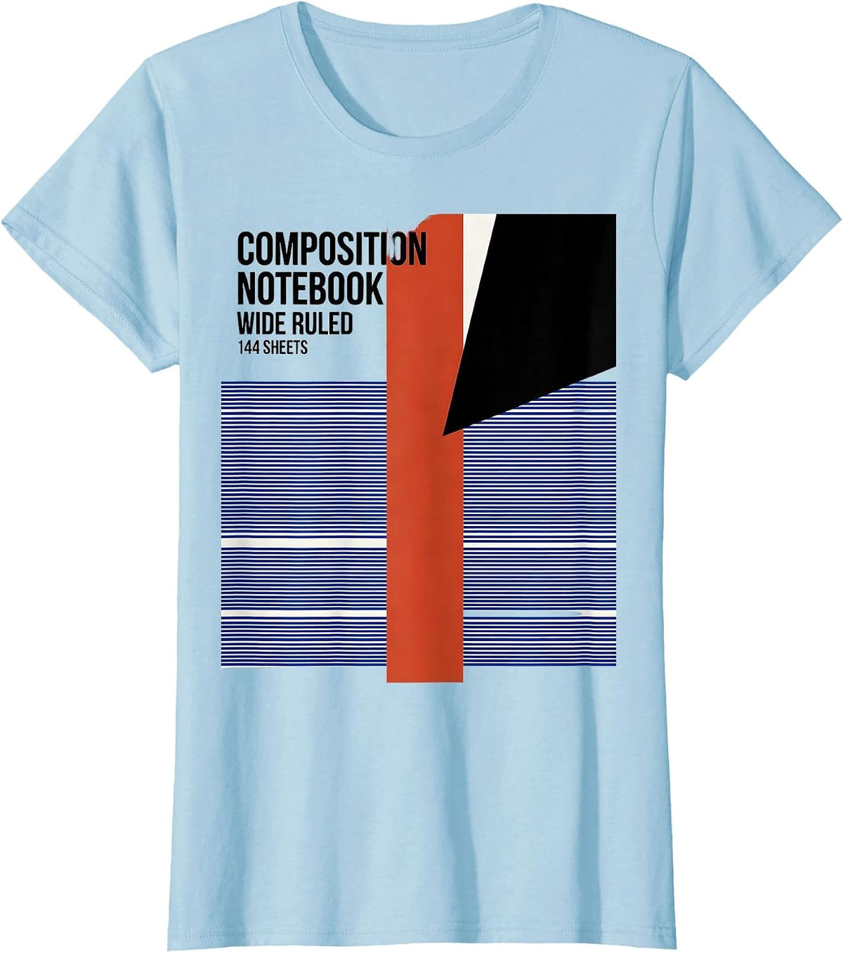 Composition Notebook Wide Ruled 144 Sheets Teacher T-Shirt - Baby Blue