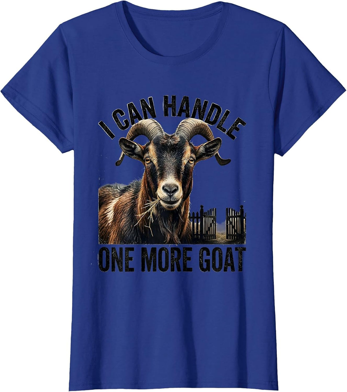 Women's I Can Handle One More Goat Funny Goat Lover Farmer Gift T-Shirt - Royal Blue