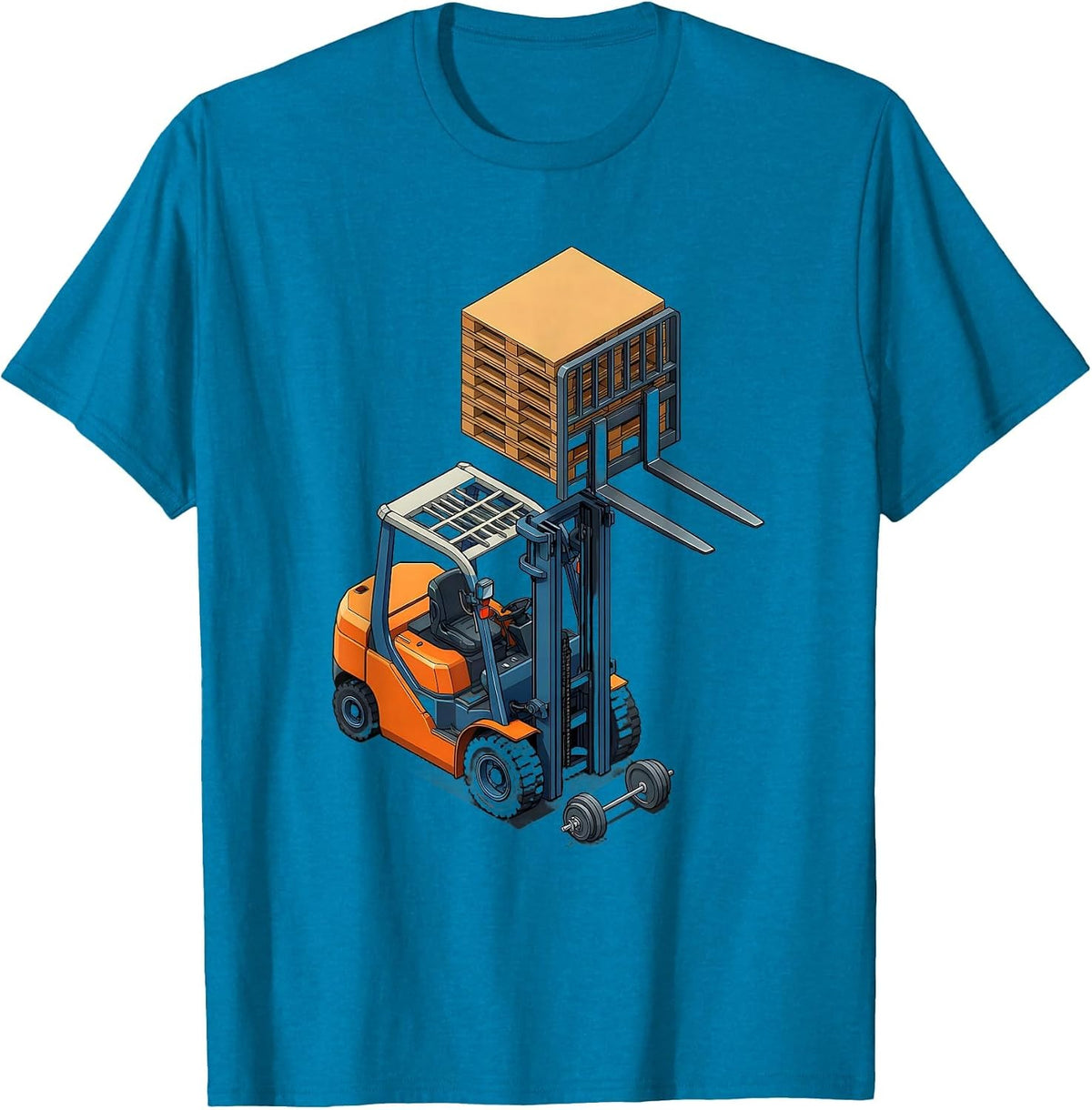 Forklift Art Funny Forklift Operator Warehouse Worker T-Shirt - Sapphire Blue