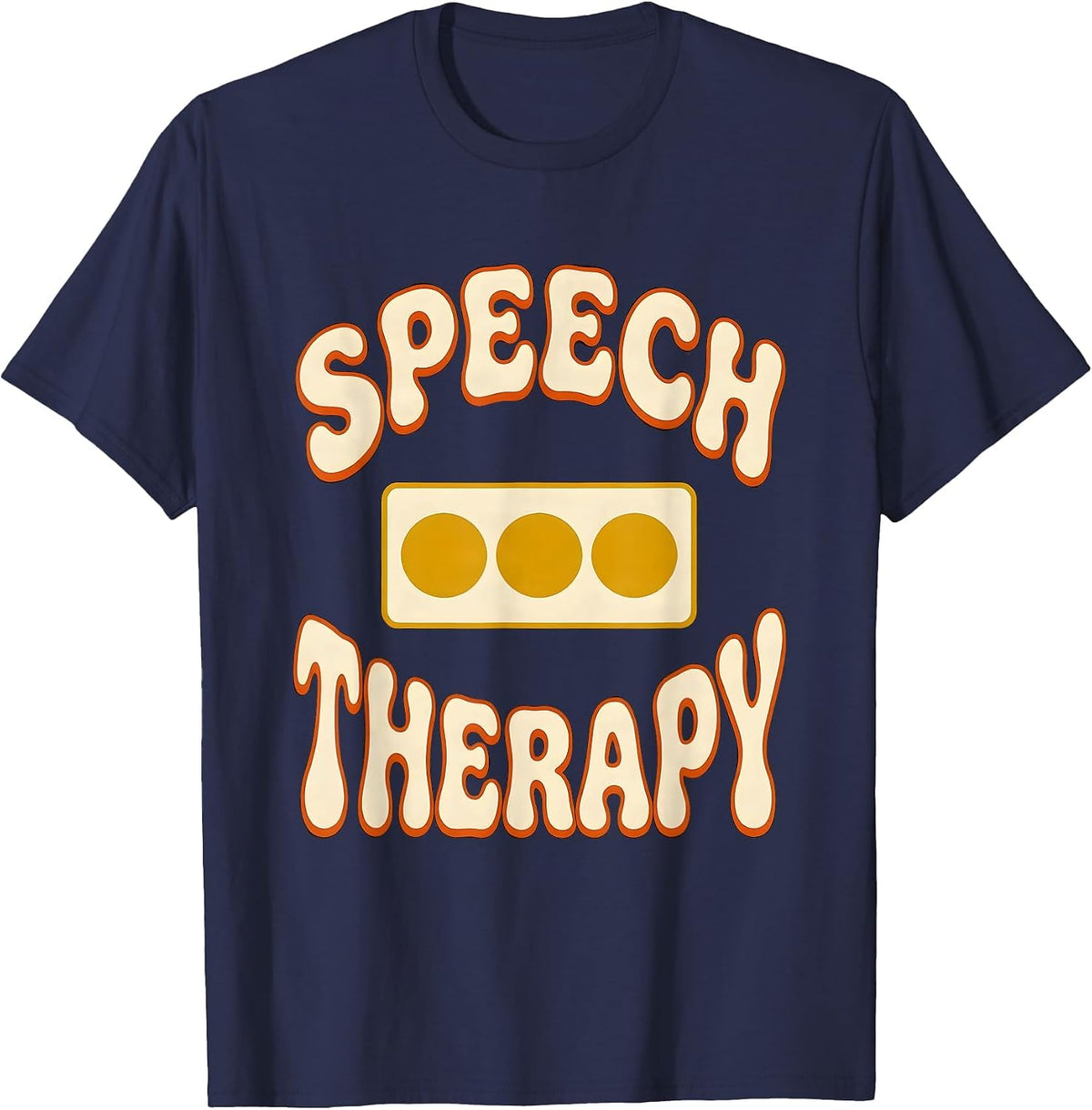 Speech Therapy Retro Cute Speech-Language Pathologist SLP T-Shirt - Navy Blue