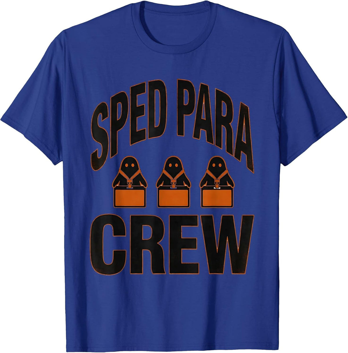 Men's SPED Para Crew Para Normal Activities Ghost Halloween T-Shirt - Royal Blue