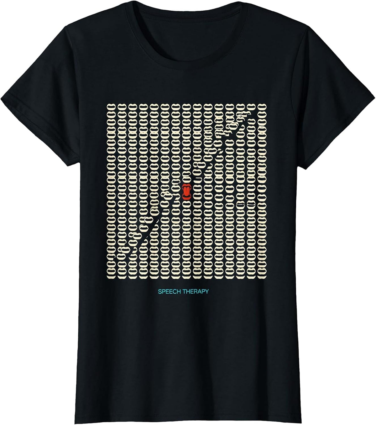 Speech Therapy Retro Cute Speech Language Pathologist SLP T-Shirt - Black