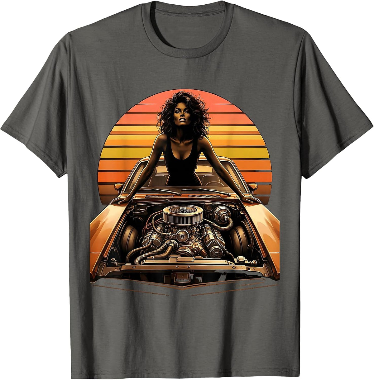 Labor Day Mechanic Illustration Graphic T-Shirt - Asphalt Grey