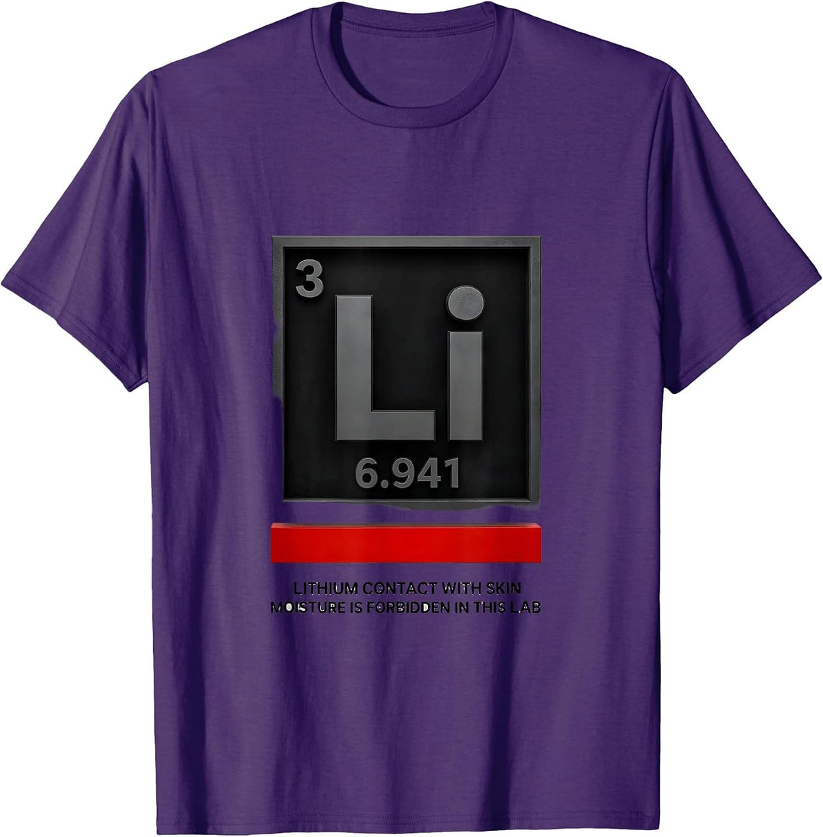 Lithium Contact With Skin Moisture Is Forbidden In This Lab T-Shirt - Purple