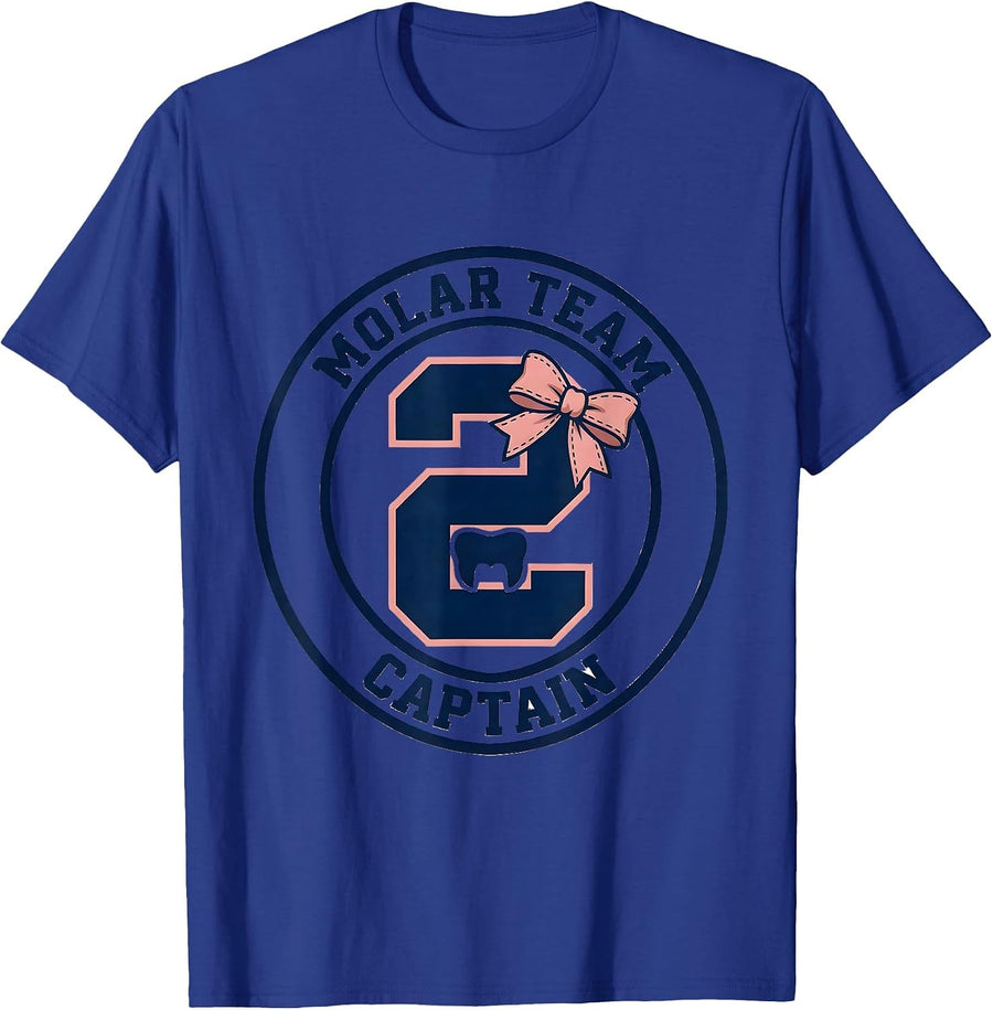 Molar Team Captain Funny Dental Hygienist Dental Assistant T-Shirt - Royal Blue