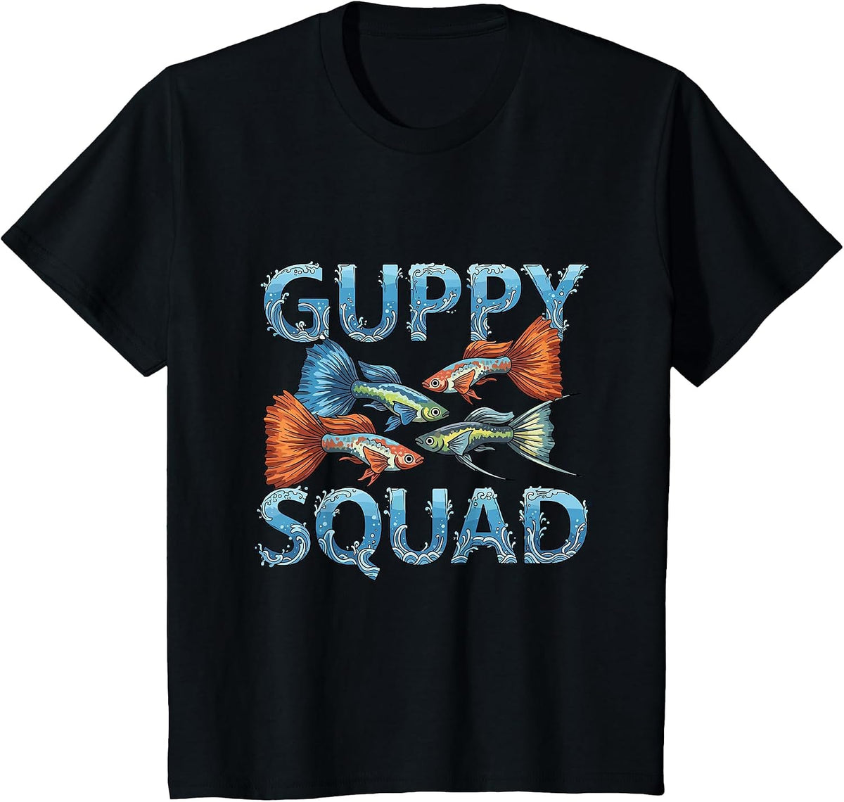 Guppy Squad Tropical Fish Guppies Lover T-Shirt - Black