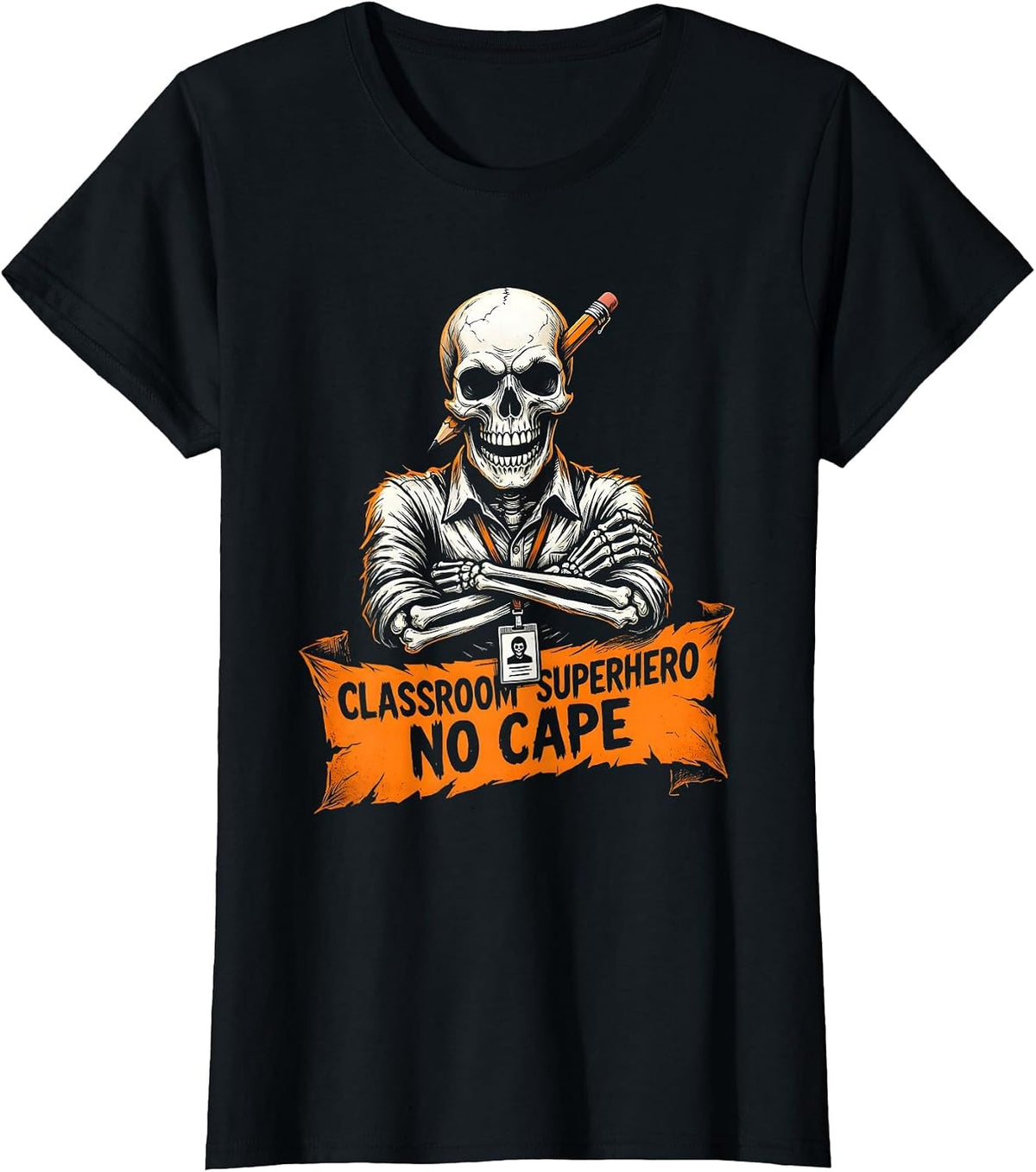 Classroom Superhero No Cape Teacher Design T-Shirt - Black