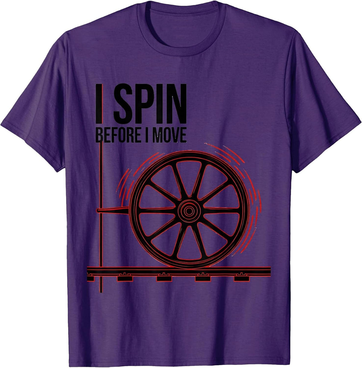 I Spin Before I Move Funny Train Enthusiast Model Railroad T-Shirt - Purple