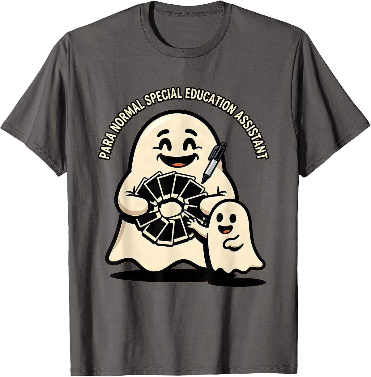 Men's Para Normal Special Education Assistant Ghost T-Shirt - Asphalt Grey