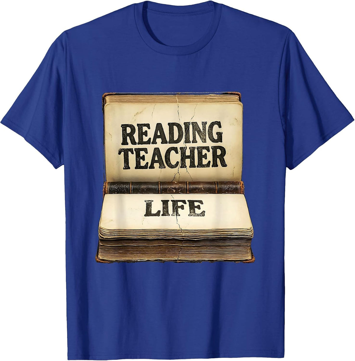 Reading Teacher Life Graphic Design T-Shirt - Royal Blue
