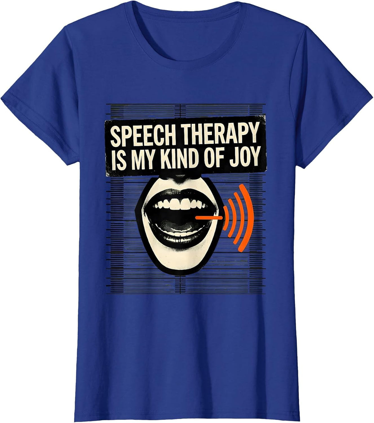 Women's Speech Therapy Is My Kind of Joy Stencil Nurse Healthcare T-Shirt - Royal Blue