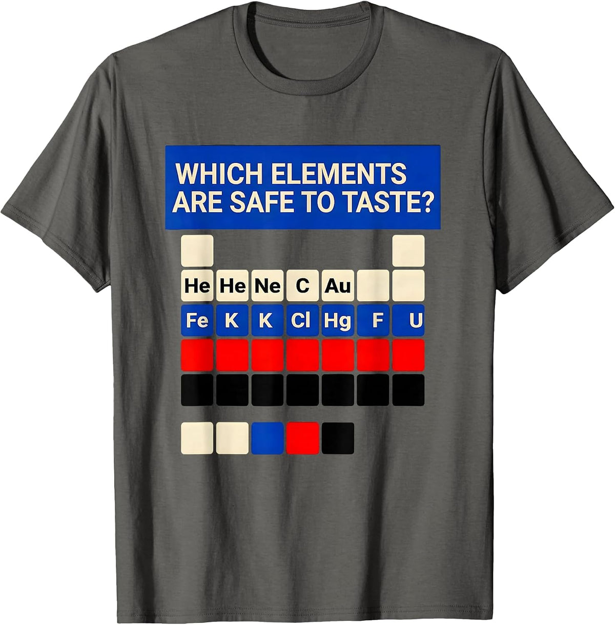Men's Which Elements Are Safe To Taste Funny Periodic Table T-Shirt - Asphalt Grey