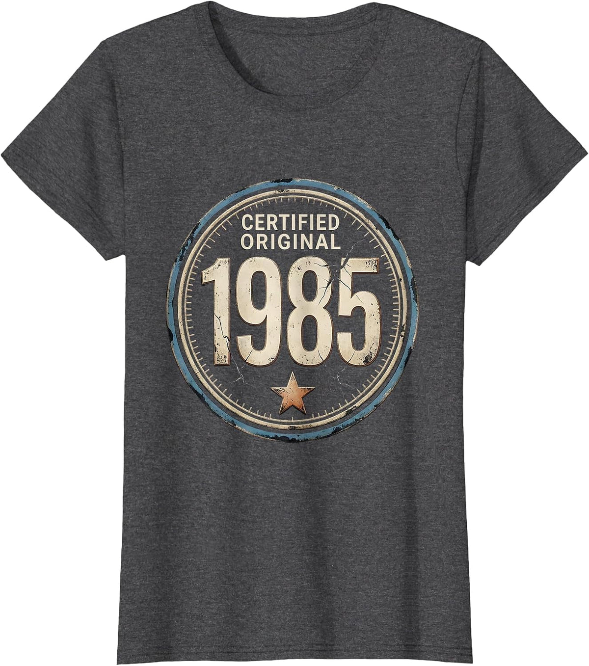Women's Certified Original 1985 Vintage Stamp 41st Birthday Gift Men T-Shirt - Dark Heather Grey