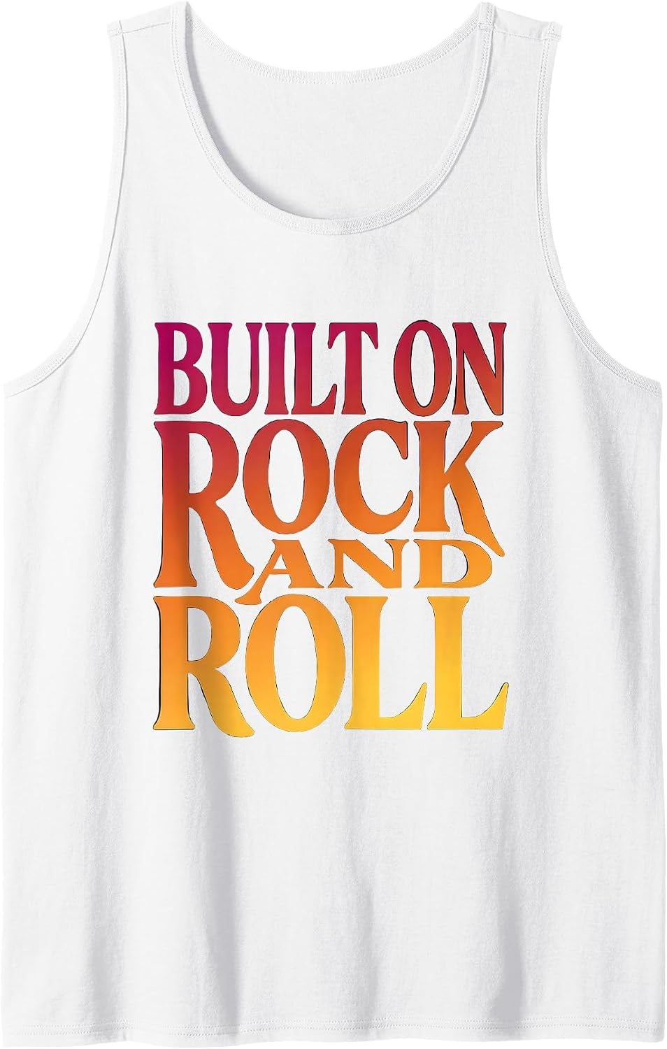 Built on Rock and Roll Vintage Women Band Design Tank Top - White