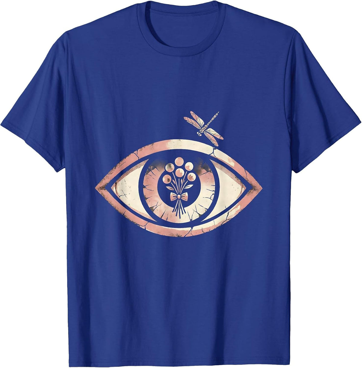 Horse Eye Floral Reflection Western Graphic T-Shirt - Royal Blue