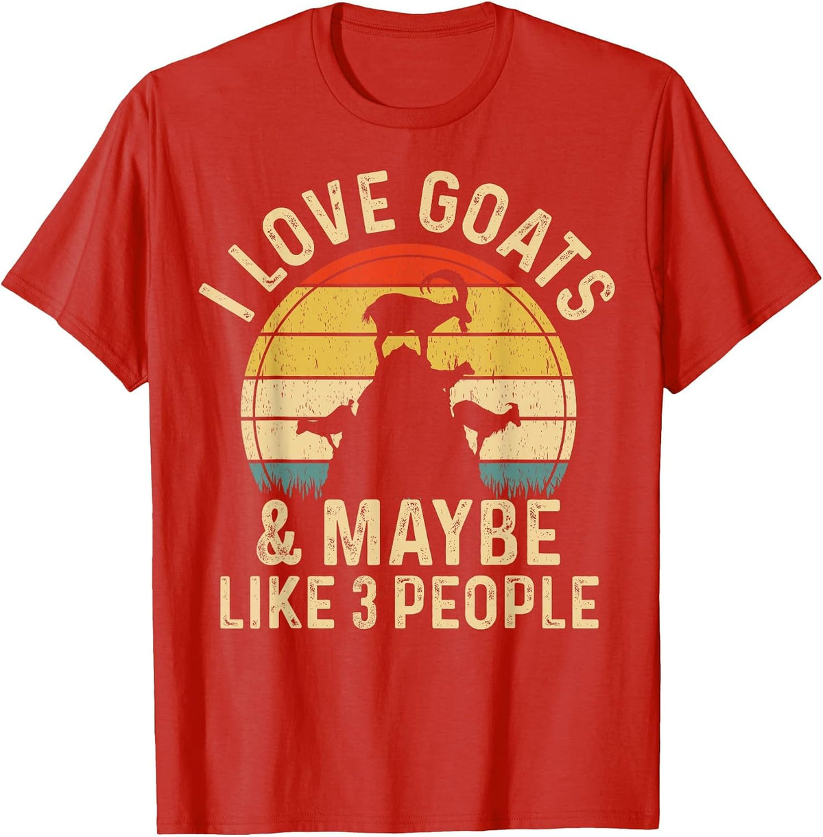 I Love Goats - Farmer T-Shirt - Red