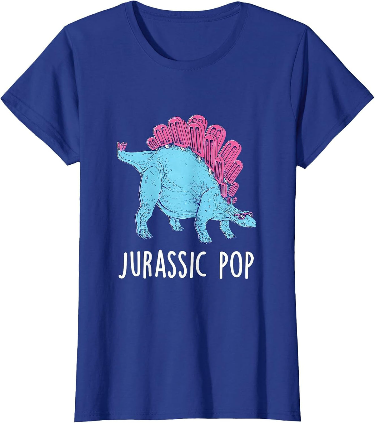 Popsicle Stegosaurus Funny Prehistoric Jurassic Puns T-Shirt - Royal Blue