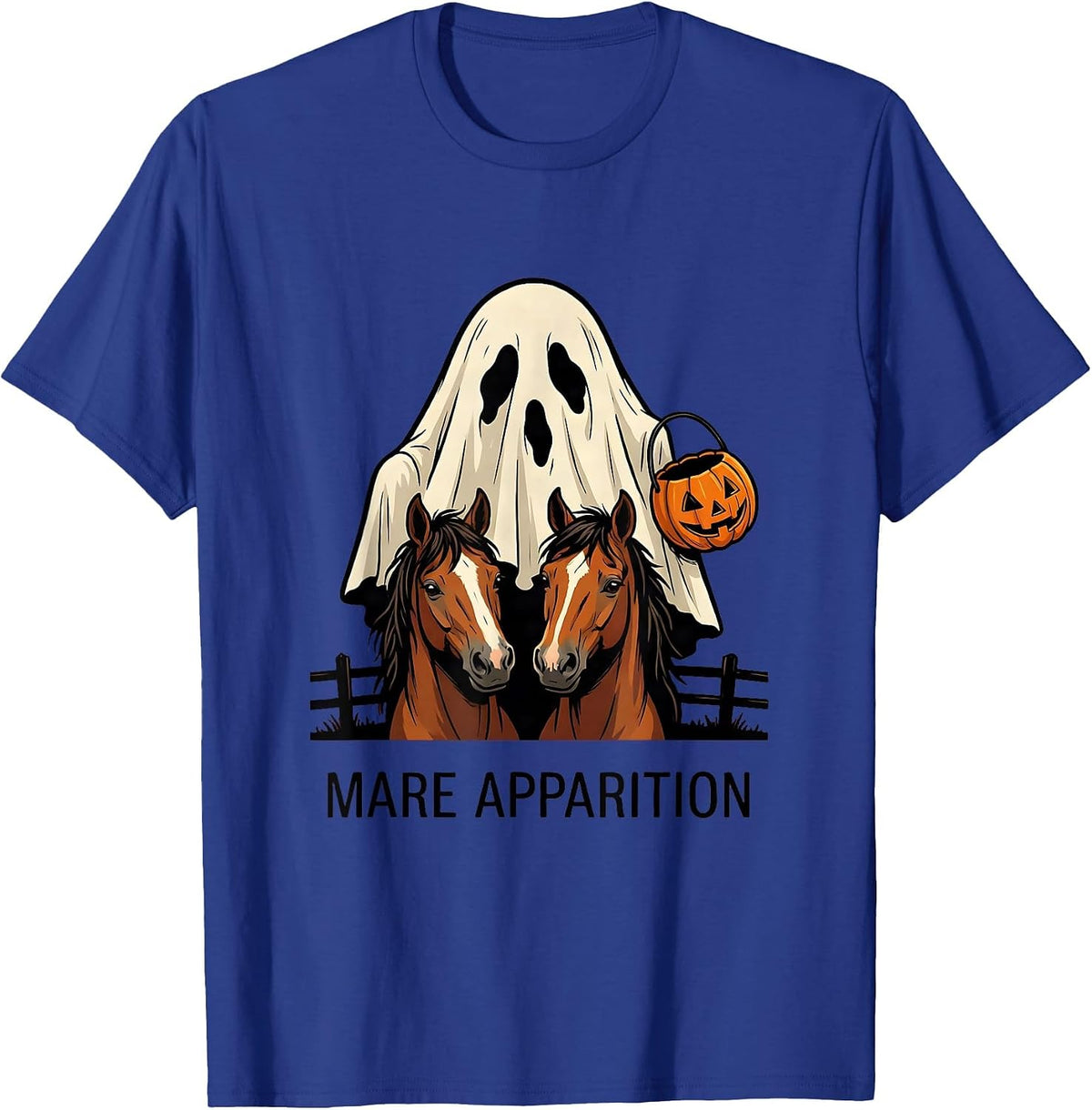 Mare Apparition Funny Horse Ghost Halloween Equestrian T-Shirt - Royal Blue