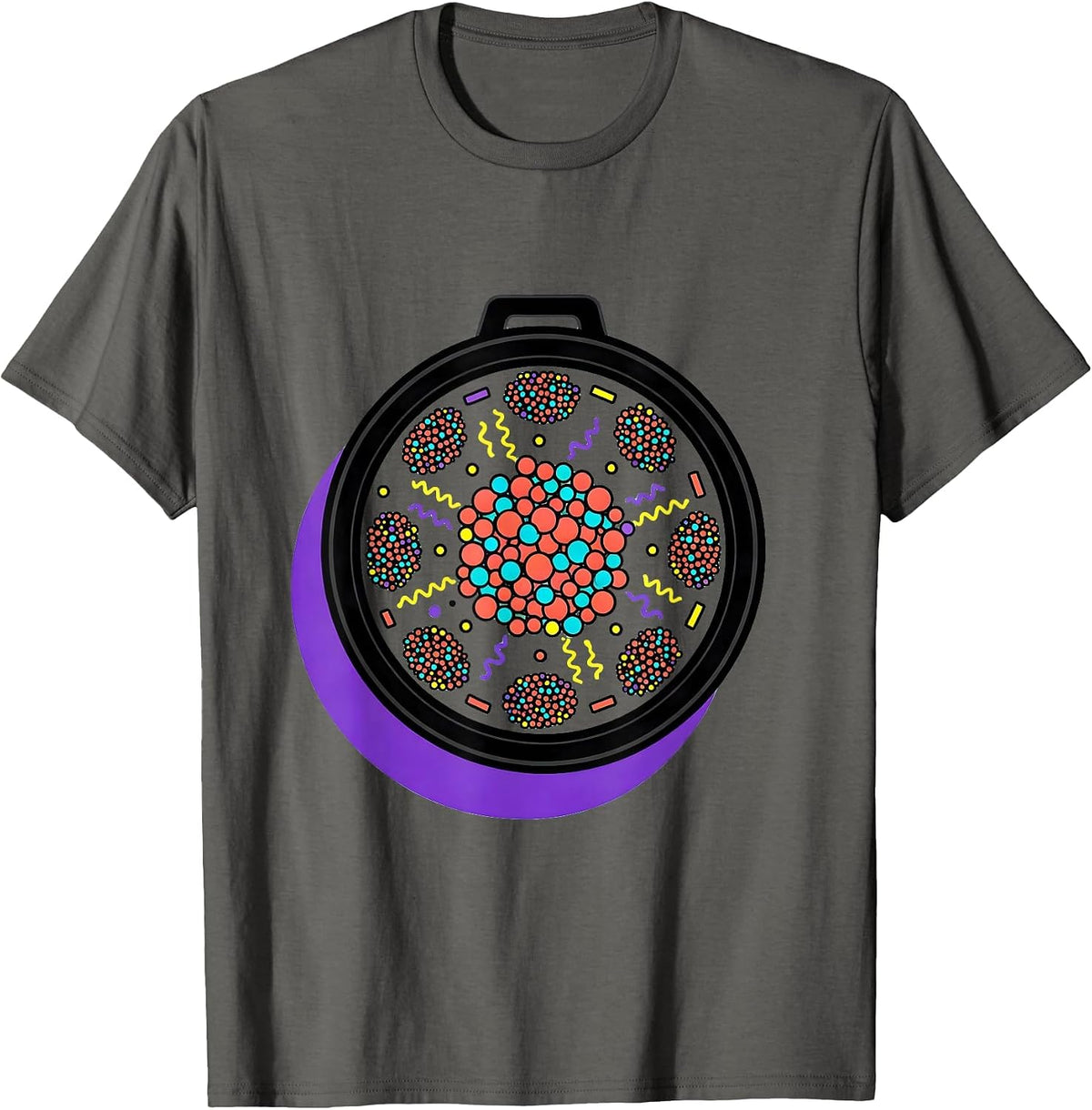Men's Petri Dish Bacteria Culture Science Illustration T-Shirt - Asphalt Grey